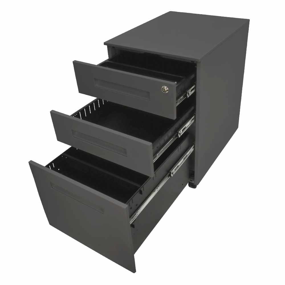 デスクワゴン 3段 鍵付き キャスター付き サイドワゴン BW4-3LP（商品