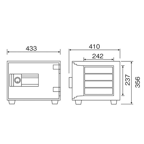 耐火金庫 19L テンキー 4段 金庫 MEK34-4（商品番号：ds-mek34-4）の