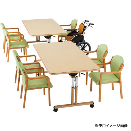 ダイニングテーブル 高さ調節テーブル キャスター付きテーブル
