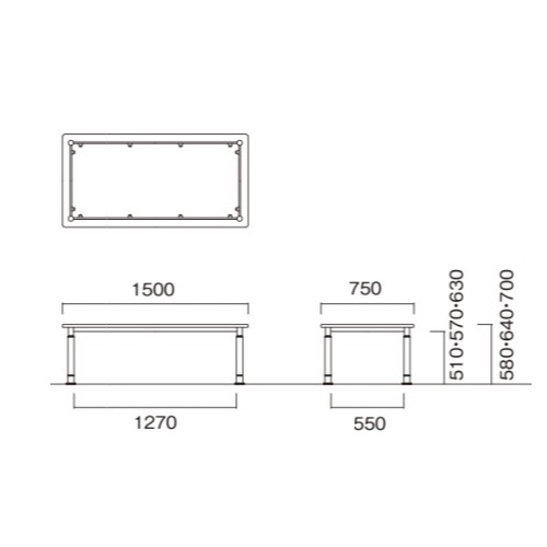 ں1ߎΎߎ5/1722 ѥơ֥ ⤵Ĵơ֥ 1500߱750mm ѷ EHL-1575K