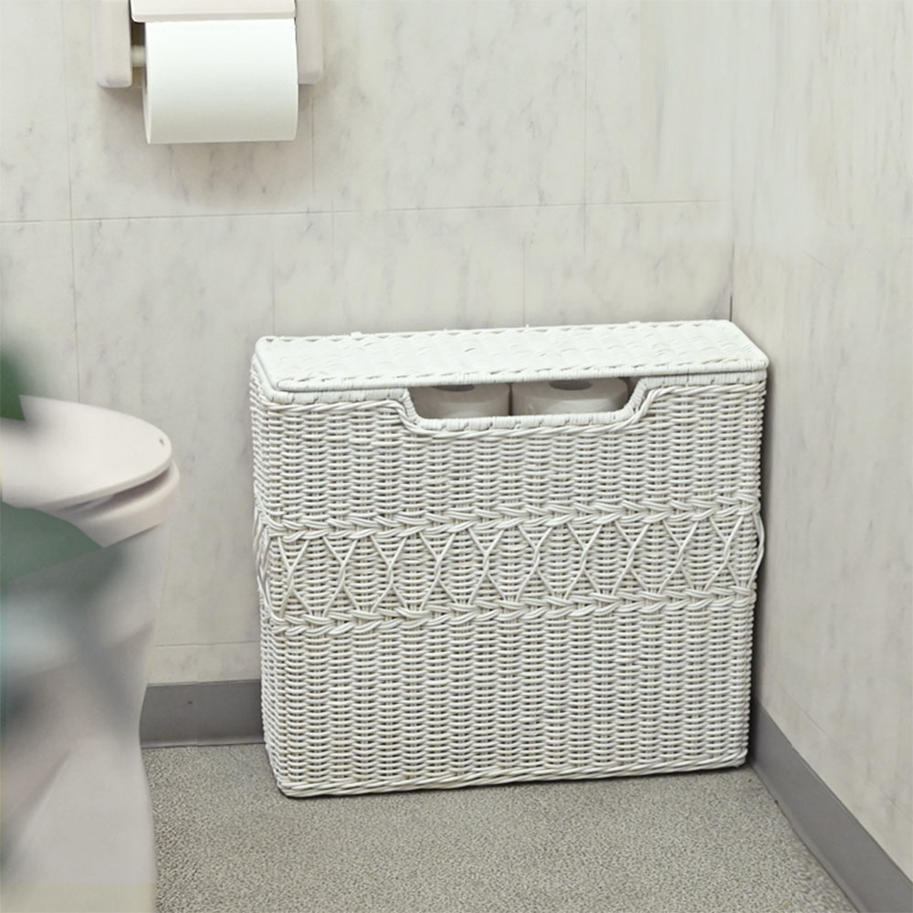 収納バスケット スリム フタ付き トイレ収納 衣類収納 GK846WW（商品