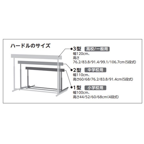 ハードル エバニュー 小学校用 脚部縦折式 プル調節 EGA111（商品番号