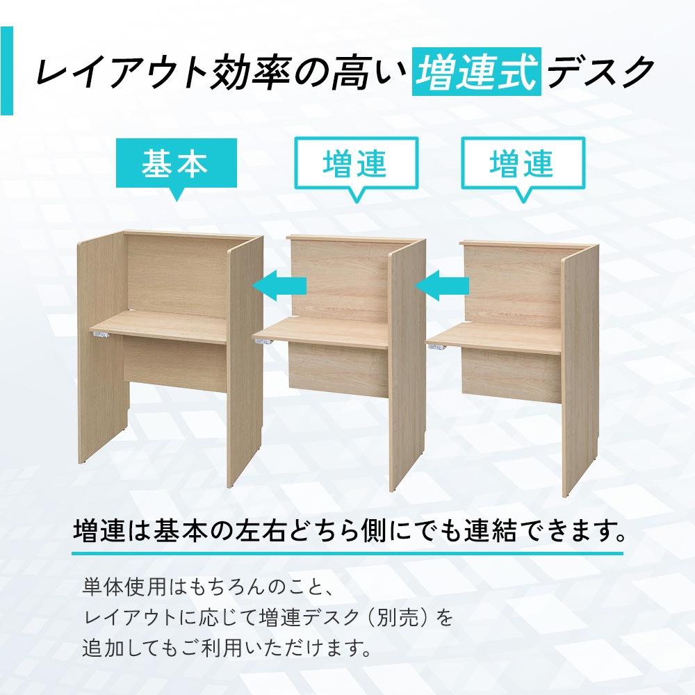パネルデスク 増連用 集中ブース 個人ブース パーソナルスペース