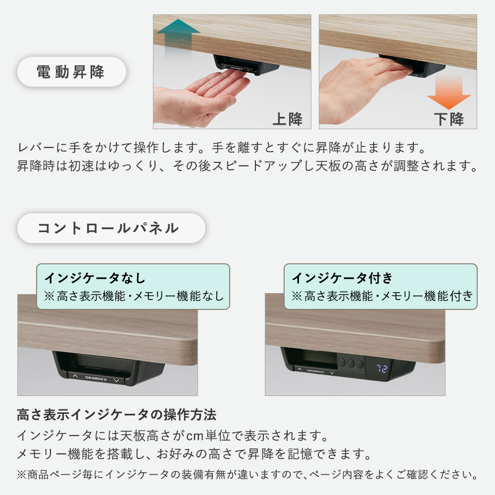 オカムラ リーガス 昇降デスク L型タイプ インジケータ有 3U21AB-MY