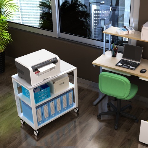 収納 プリンター台 効率的なオフィス作業をサポート Amazon.co.jp: PUNCIA 3段 プリンター台 幅60cm 奥行50cm 高73cm
