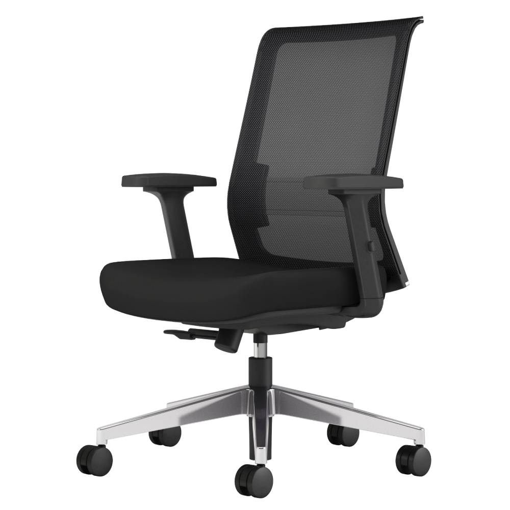 オフィスチェア コクヨ エントリー2 肘付き ブラックフレーム アルミ脚