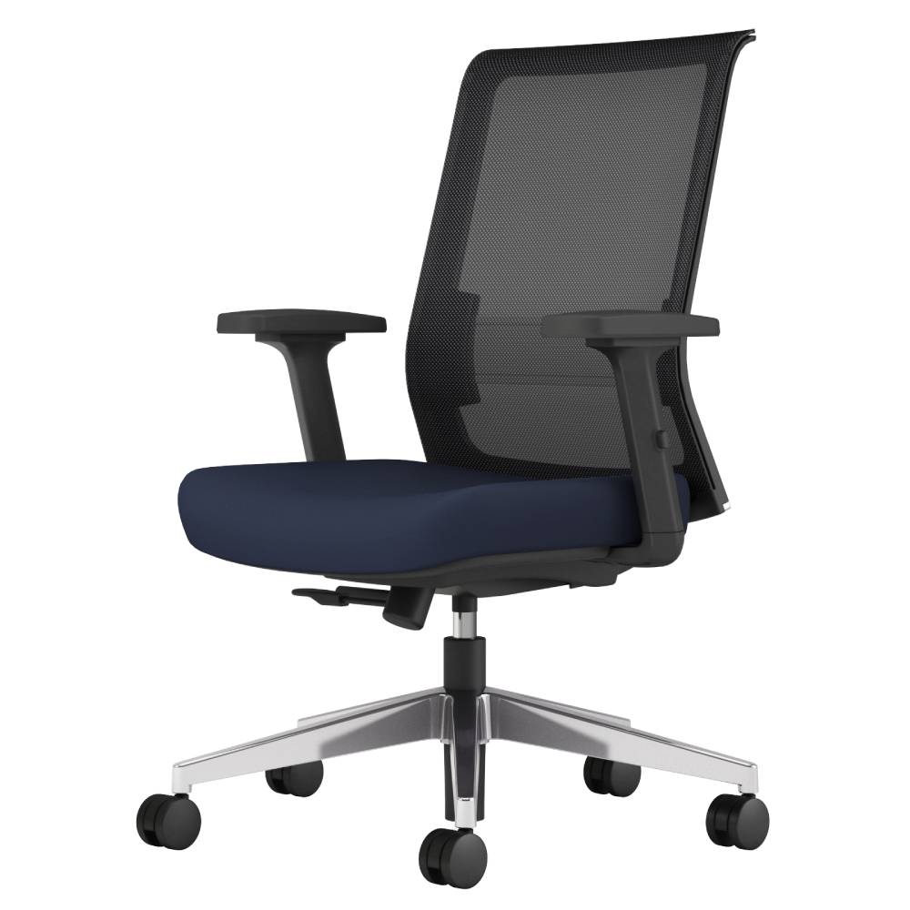 オフィスチェア コクヨ エントリー2 肘付き ブラックフレーム アルミ脚