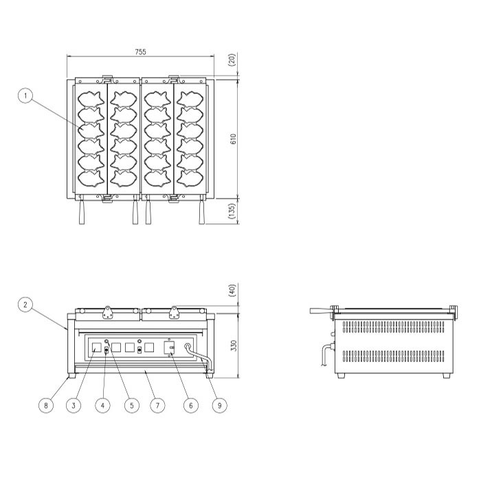 特価】 電気たい焼き器 単相200V※60Hz専用 電気たい焼き器 単