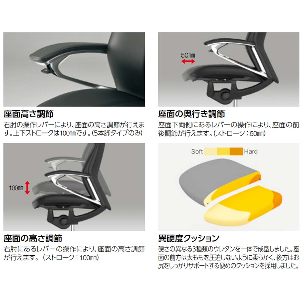 レジェンダ オカムラ エクストラハイバック 5本脚 パネル肘 CR57FR