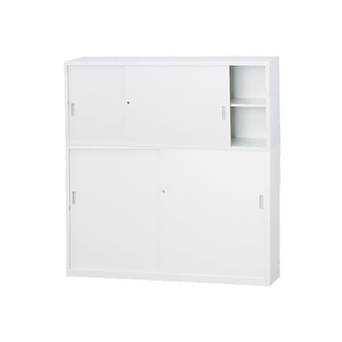 行き届いた書庫 日本語版 4枚セット 搬入設置無料】スチール引戸書庫 上下セット 幅1760×奥行400mm