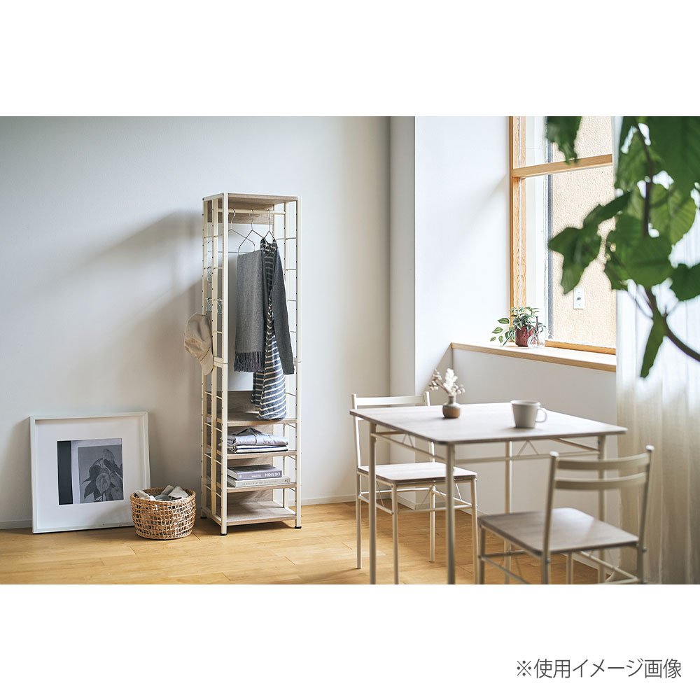 マルチラックS 幅350×奥行き350×高さ1560mm 転倒防止バンド付 棚板5枚