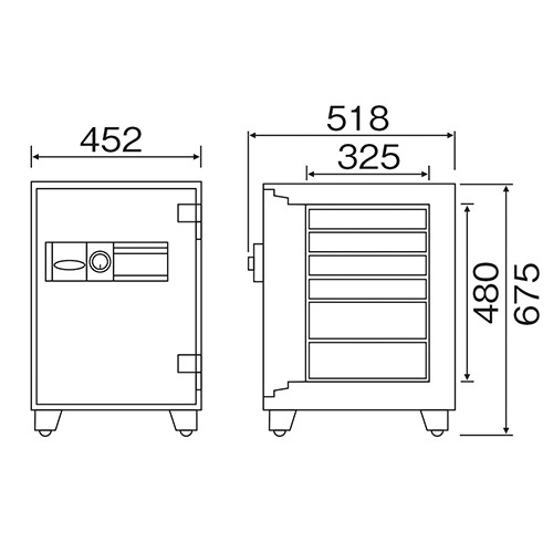 耐火金庫 49L テンキー 6段 金庫 MEK68-6（商品番号：ds-mek68-6）の