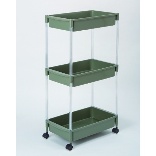 Willstワゴン3段 キッチンワゴン キャスター付き 抗菌 ランドリー