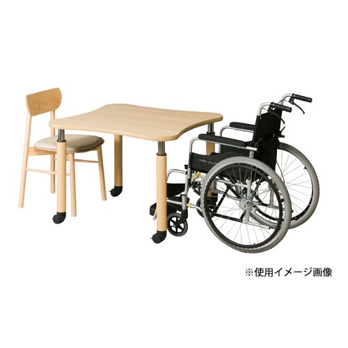 昇降テーブル 幅900×奥行900mm キャスター付き 高さ調節 介助テーブル