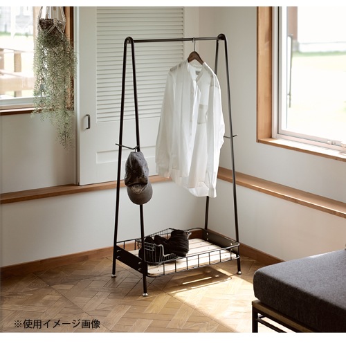 ハンガーラック 幅615×奥行450×高さ1380mm ホワイト ブラック ポール