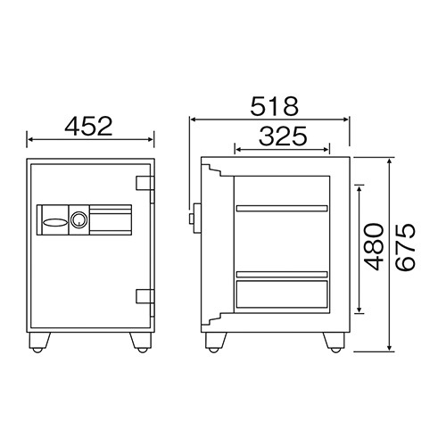 耐火金庫 49L テンキー 引出し 金庫 MEK68-DX（商品番号：ds-mek68-dx