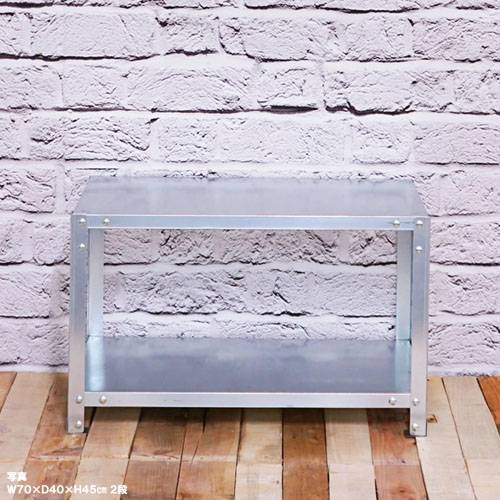 スチールラック 幅80×奥行40×高さ48.5cm 2段 80kg/全 キャスター付き