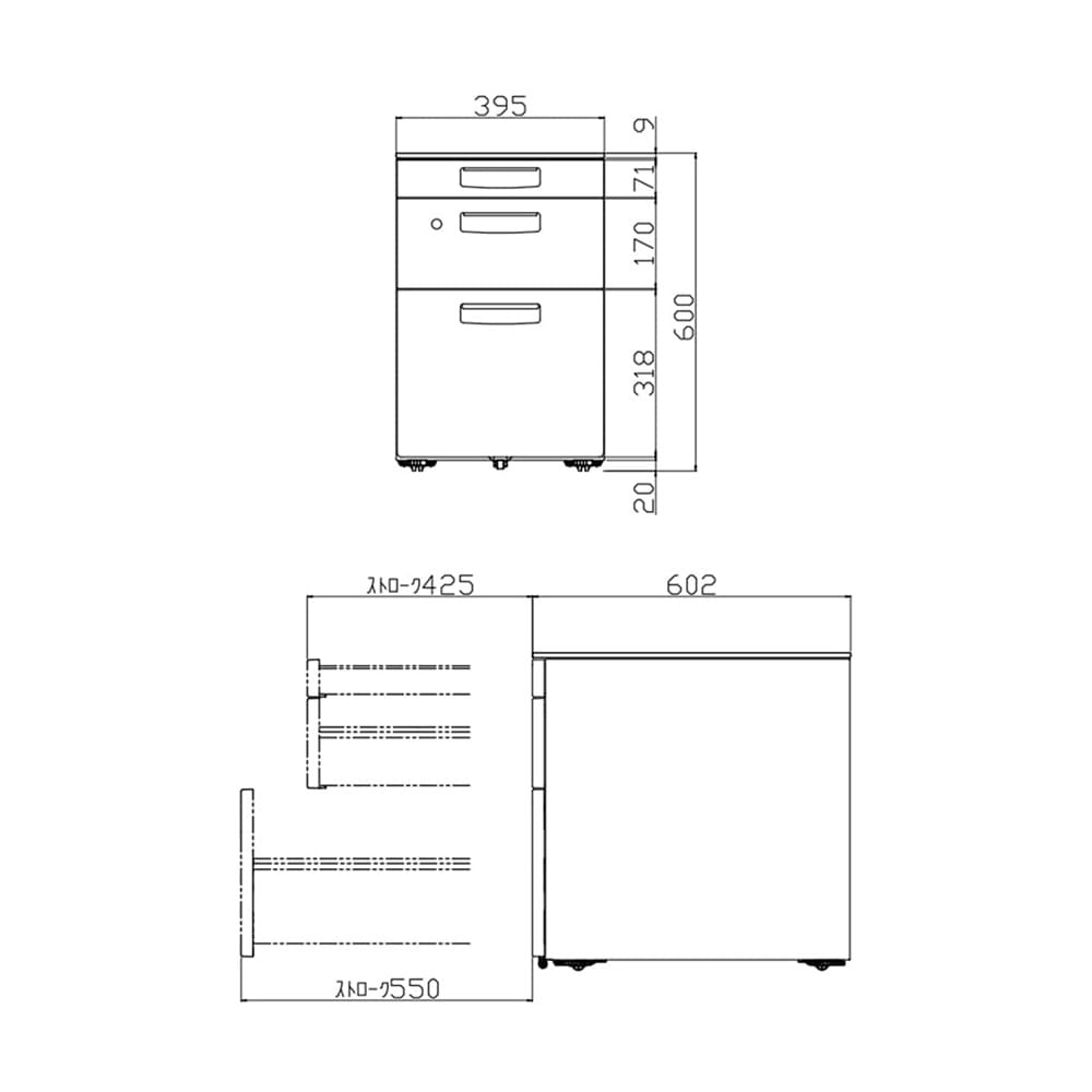 デスクワゴン コクヨ インベント 3段 鍵付き TKG-V3（商品番号：ko-tkg