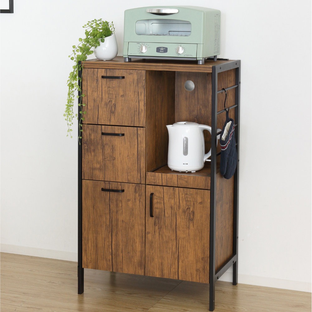 食器棚 幅60cm キッチンボード カップボード 収納棚 48015（商品番号