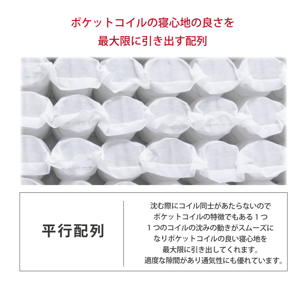 ポケットコイルマットレス セミダブル ソフト 日本製 通気性 弾力性