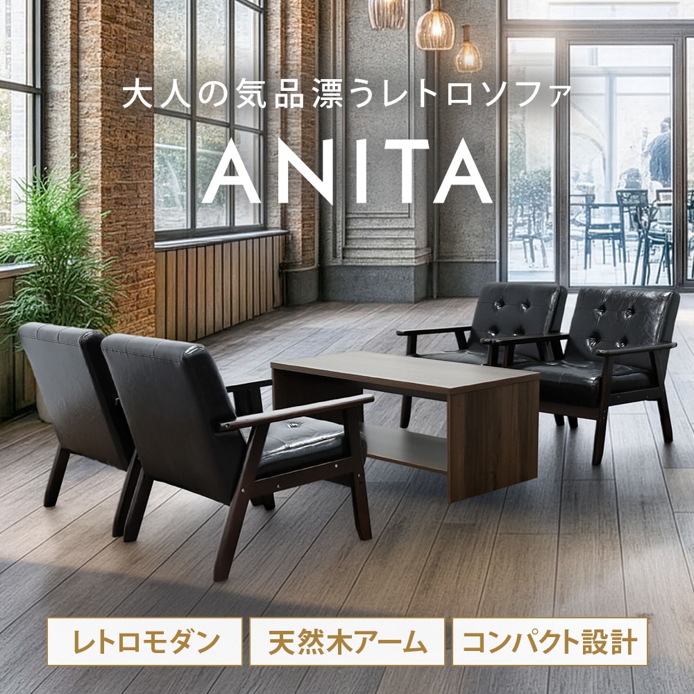 応接セット 4人用 ソファ ローテーブル センターテーブル ANITA