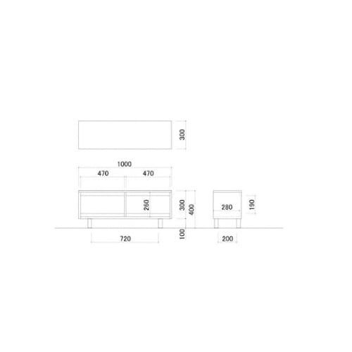 テレビボード ヘント テレビ台 幅1000×奥行300×高さ400mm HENT-LB100