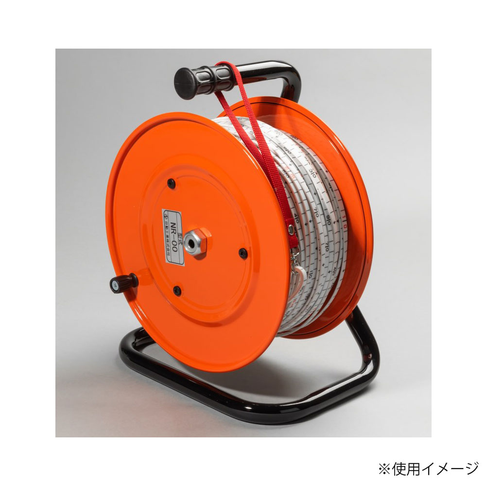 検尺ロープ 巻取器 エバニュー ドラム径25cm スチール製 EKA200（商品 