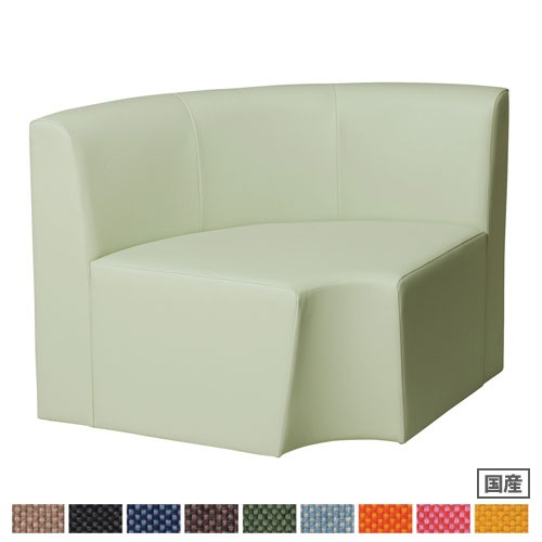 ロビーチェア 背付き内アールコーナー 布張り 幅1115×奥行685×高さ700mm 肘なしチェア RO-SIR90-F