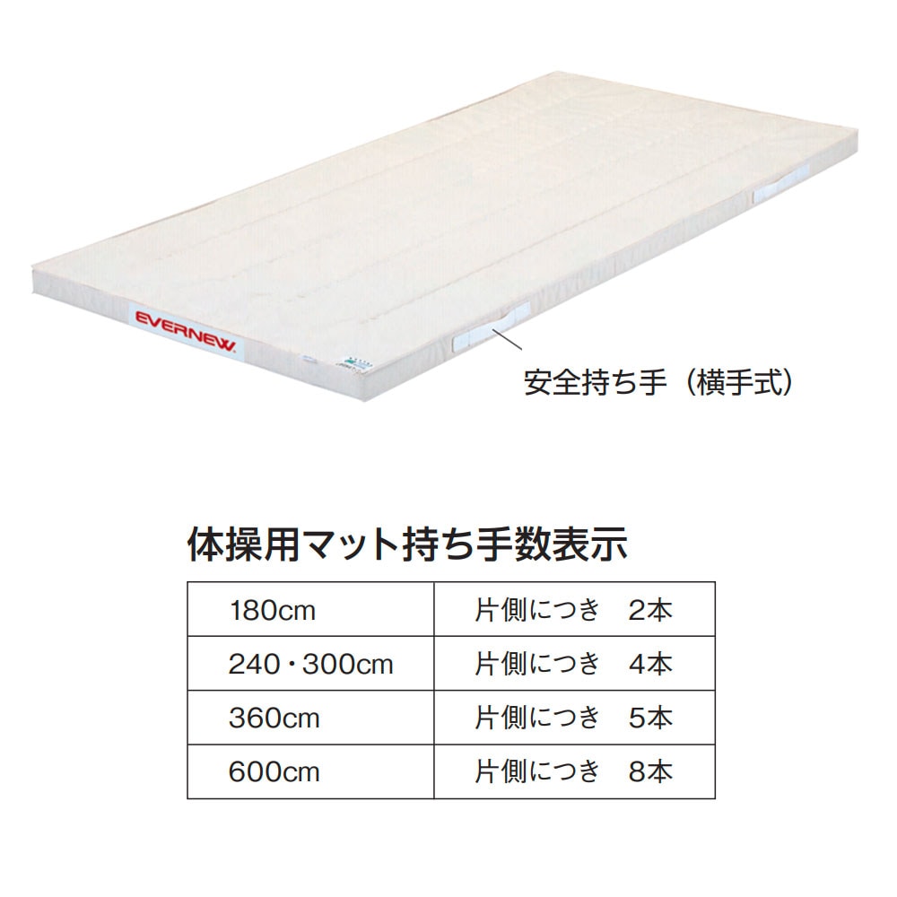 体操マット エバニュー 抗菌コンビマット 滑止付 幅90×長さ180×厚さ5cm