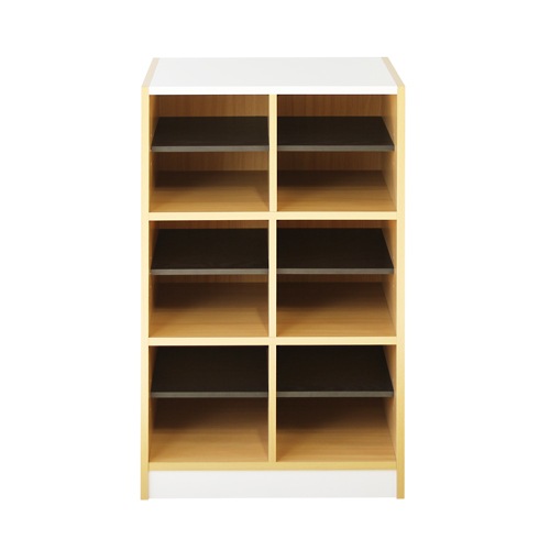 シューズボックス 6人用 シューズラック 2列3段 木製 玄関収納 幅55cm