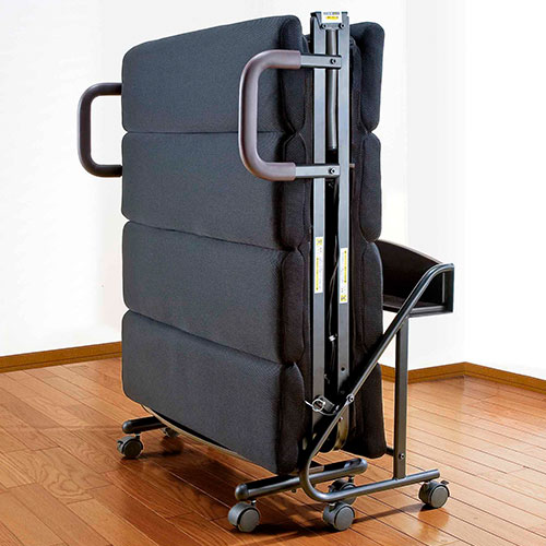 【美品】電動リクライニングベッド　シングル　折りたたみ式 折りたたみ電動ベッド 無段階 シングル リクライニング〔10619001