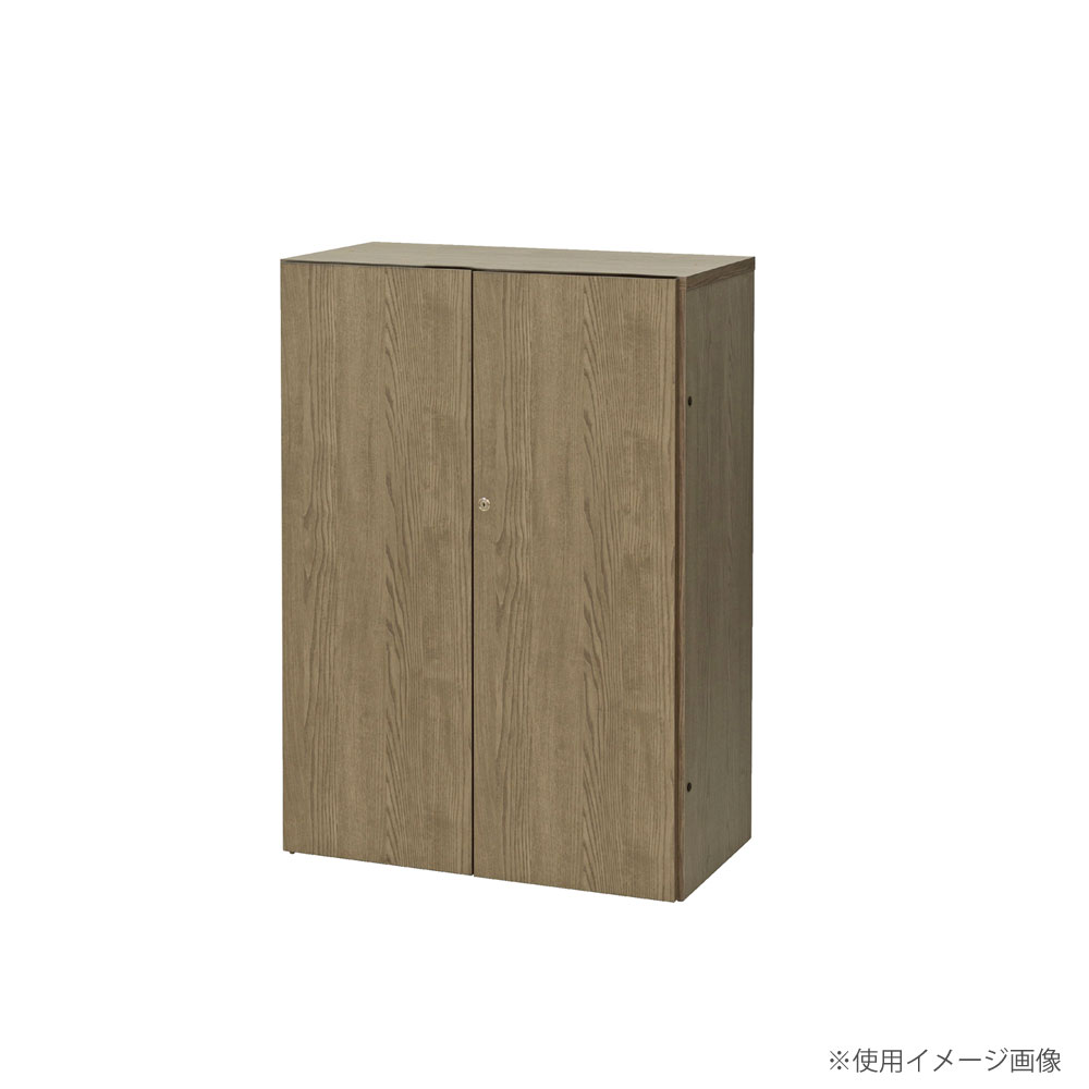 木製書庫3段用両開き扉 オプション 片面幅388×奥行20.5×高さ1115mm 鍵