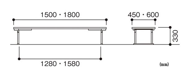 ں1ߎΎߎ5/1722 ޤߺ 1500߱450߹⤵330mm եȥå Ĺ ơ֥ UP-1545