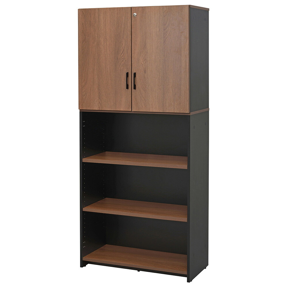 書庫 幅800×高さ1850mm 上部扉付き 鍵付き 書類棚 RFPS-8018-JD（商品