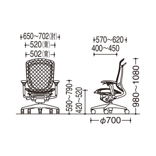 コンテッサ セコンダ オフィスチェア オカムラ CC83XR-P CC83BR-P