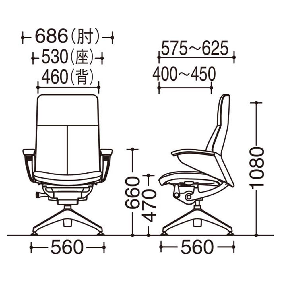 レジェンダ オカムラ ハイバック 4本脚オートリターン パネル肘 CR54SR