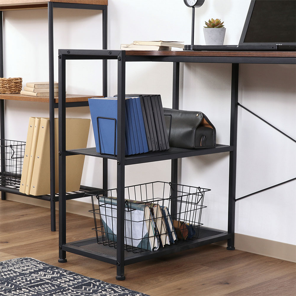 コーナーデスク 幅1100×奥行580×高さ720mm ラック付き パソコンデスク