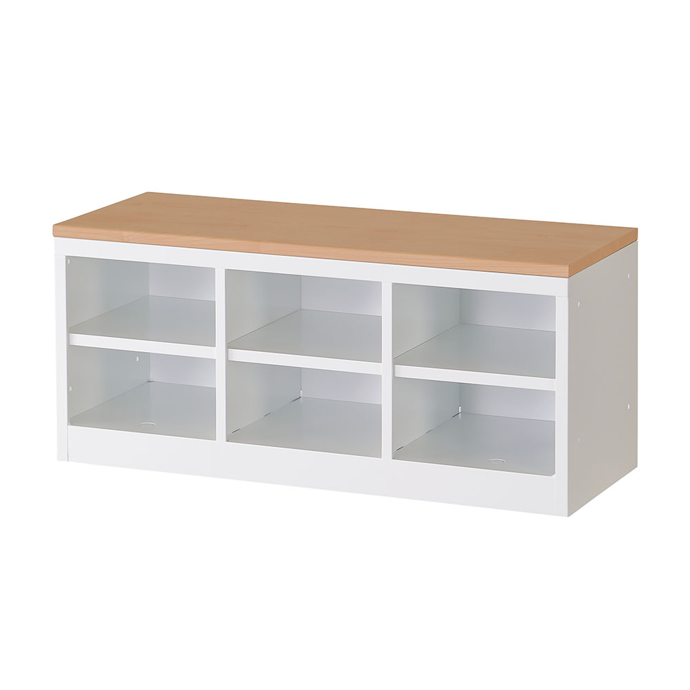 収納付きベンチ RLKシリーズ 下段オープンタイプ 4段用 3列2段 RLK