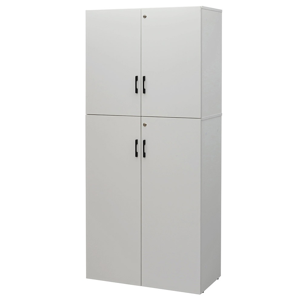 書庫 幅800×高さ1850mm 上下扉付き 鍵付き 書類棚 RFPS-8018-JKD（商品