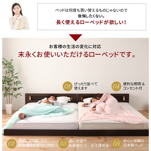 ローベッド シングル マットレス付き シングルベッド フロア