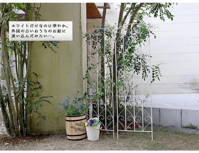 トレリス 2枚組 高さ147cm ガーデンフェンス フェンス SPL-8923WHT