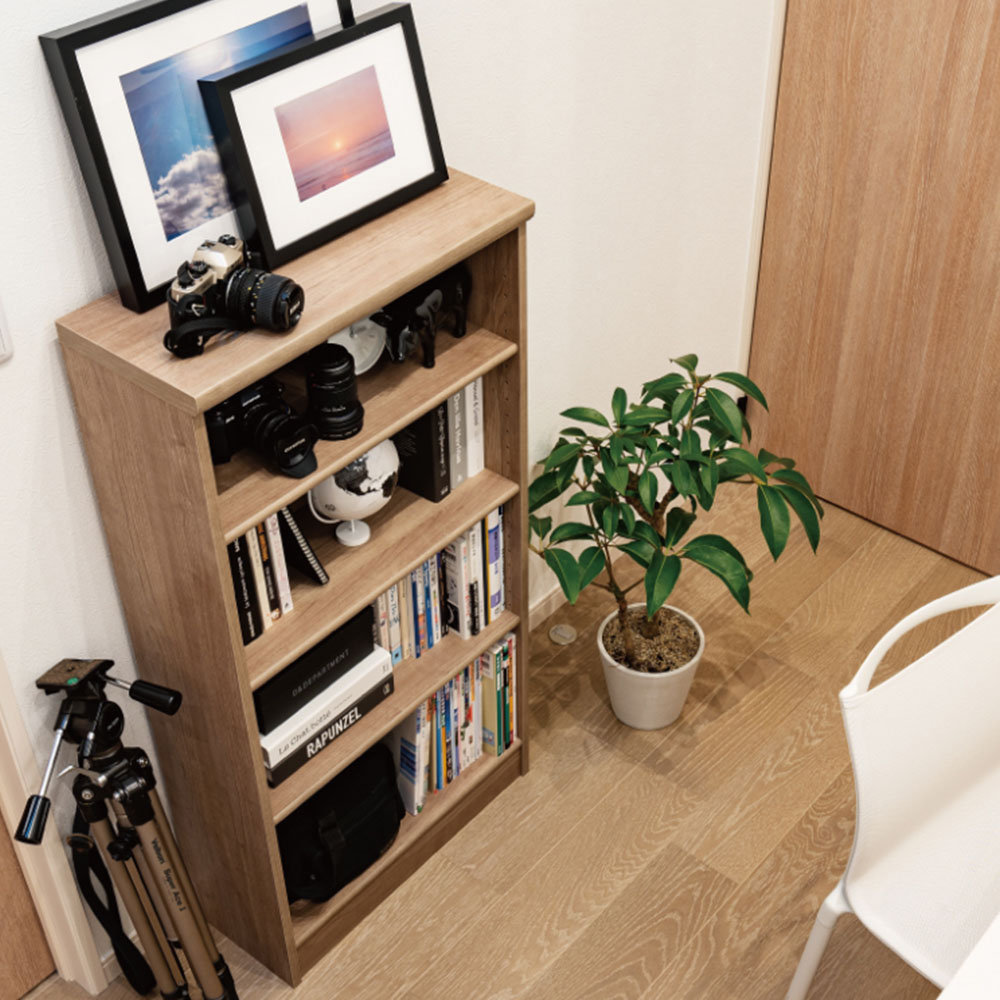 オーダー本棚 幅30-44×奥行40×高さ60cm 標準 書庫 書棚 6030-44MD