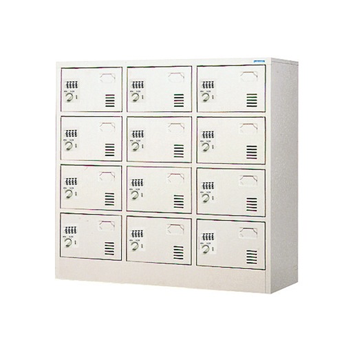 ロッカー 12人用 3列4段 ダイヤル錠 スチールロッカー DLK-1234N（商品 