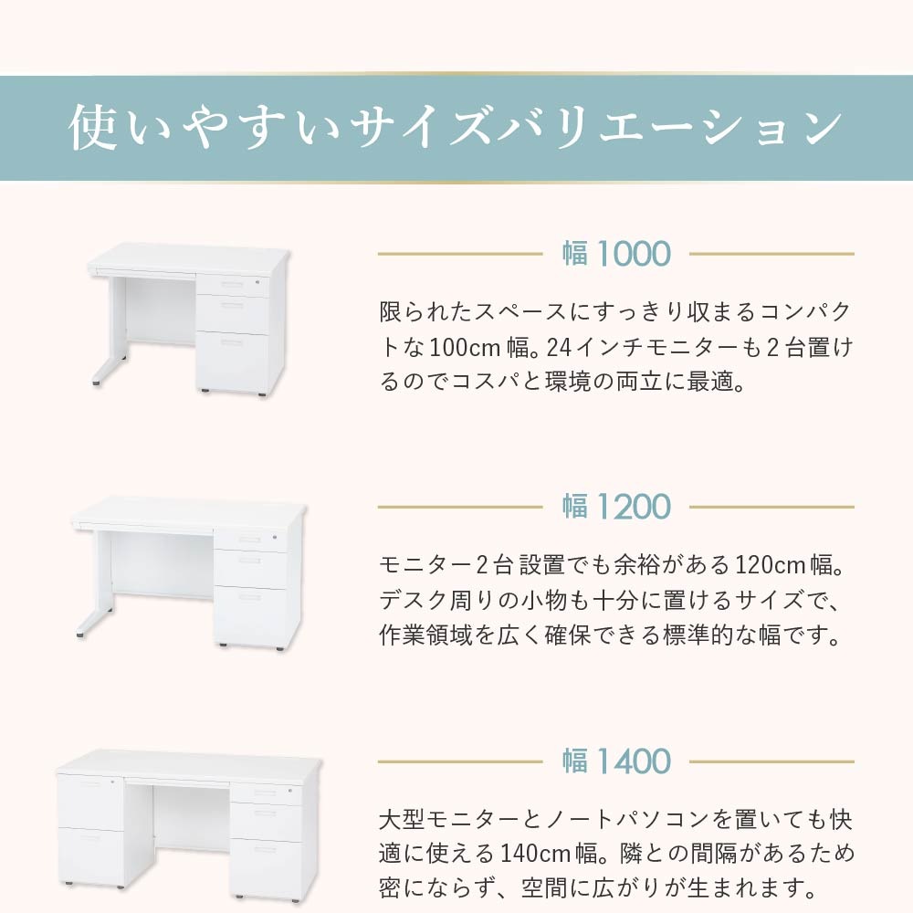 パソコンデスク 袖机付き 幅140×奥行70×高さ70㎝ 木製 ナチュラル 3段 デスクワゴンセット 机 PCデスク 作業台 ☆ 札幌市 北区 屯田 家具のAKIRA サイドデスク 袖机 デスクワゴン 3段 鍵付き 幅40cm 奥行