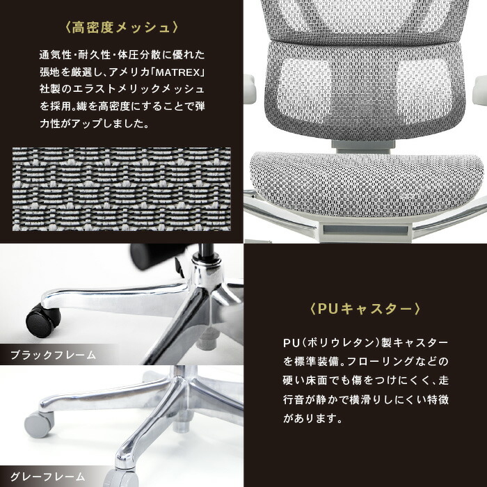 エルゴヒューマンフィット ホワイト グレーメッシュ エルゴヒューマン フィット2 5Dアームレスト Ergohuman FIT2 FIT2-HAM