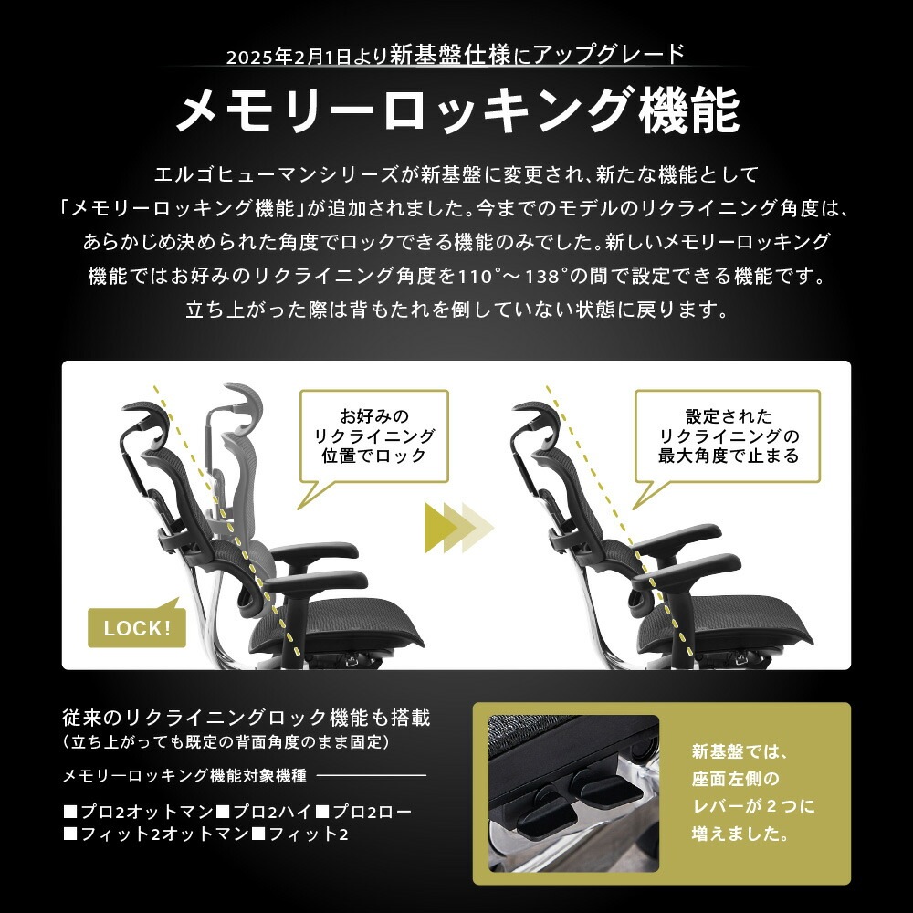 エルゴヒューマン フィット2 Ergohuman FIT2 新基盤仕様 正規品 最長5