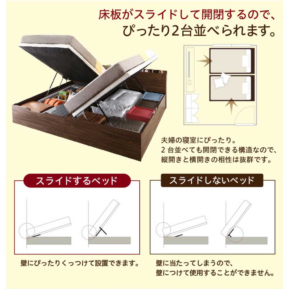 【未使用品】シングル・跳ね上げベッド（縦開きタイプ）通気性抜群床板・ホワイト・3001 跳ね上げベッド シングル 縦開き 分割床板タイプ フレームのみ