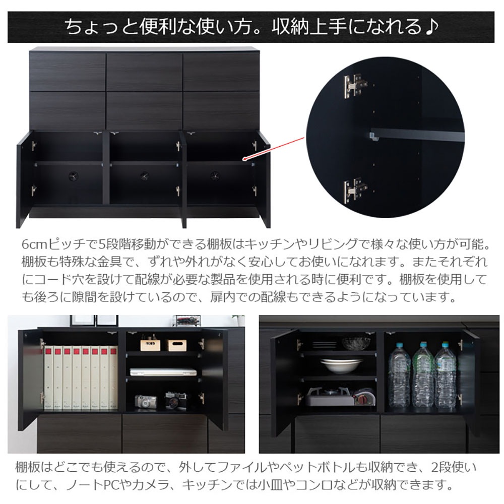 キャビネット 引き出し 扉タイプ 幅120cm カウンター下収納 st