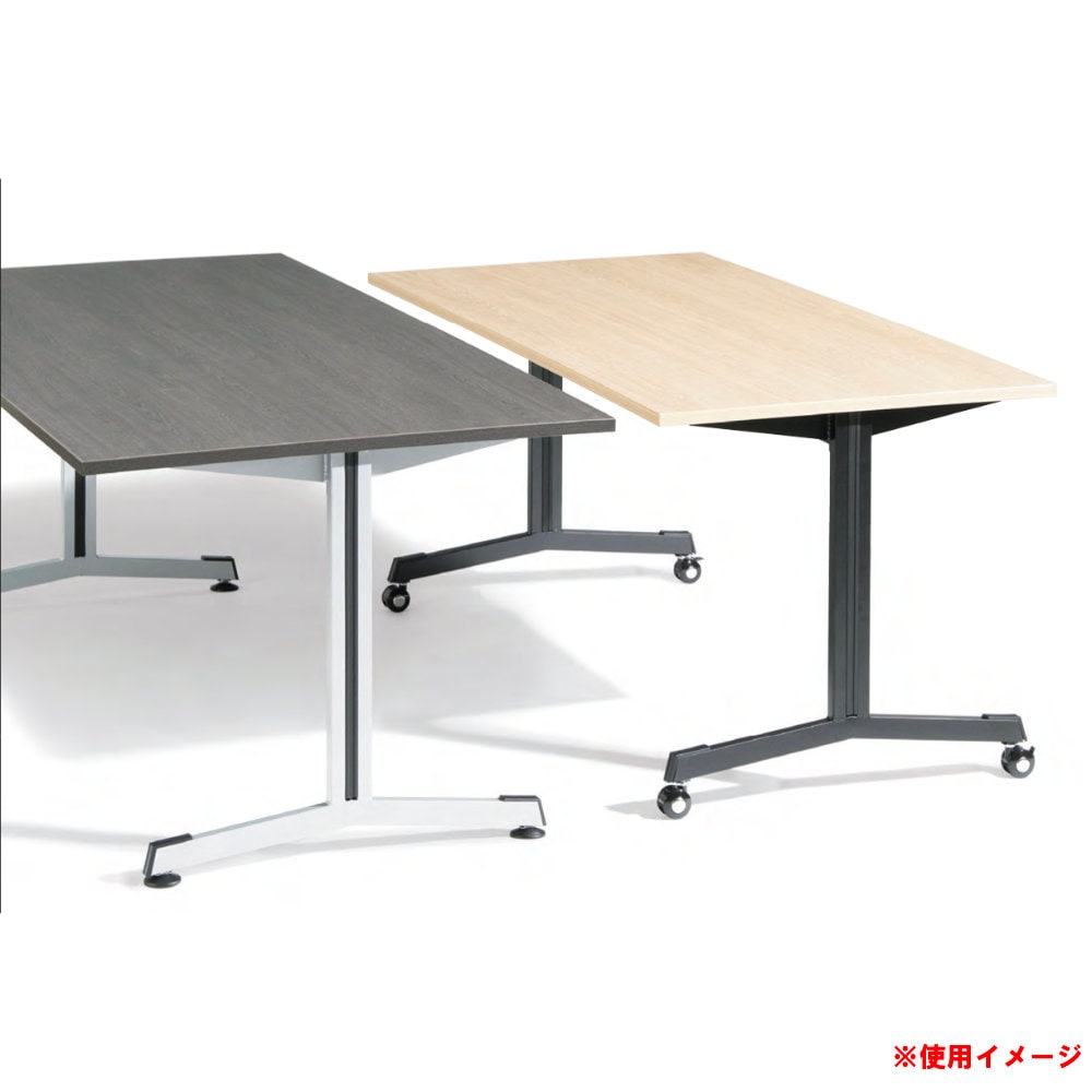 会議用テーブル 幅1800×奥行900mm キャスター脚 コンセント付き