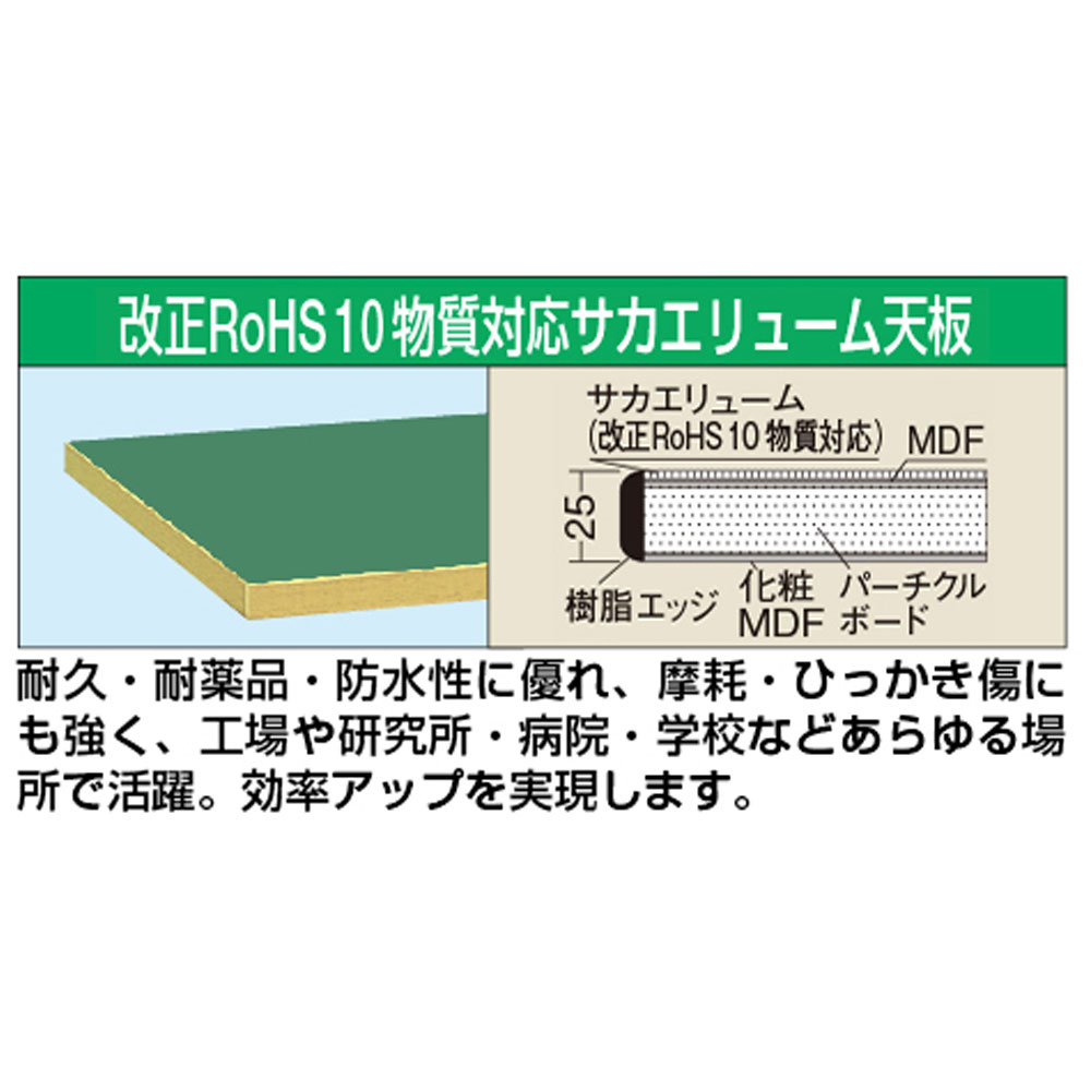 中量作業台 サカエ KTタイプ サカエリューム天板 幅1800×奥行900×高さ